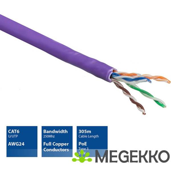Grote foto act cat 6 u utp massieve installatiekabel zonder adersplitter lszh cpr euroclass dca 24awg viole computers en software netwerkkaarten routers en switches