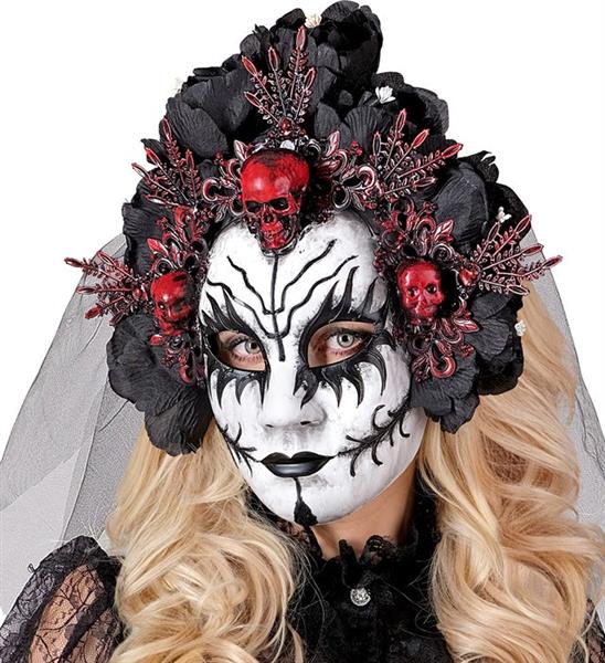 Grote foto dia de los muertos masker zwart wit sluier verzamelen overige verzamelingen