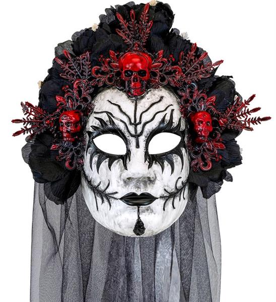 Grote foto dia de los muertos masker zwart wit sluier verzamelen overige verzamelingen