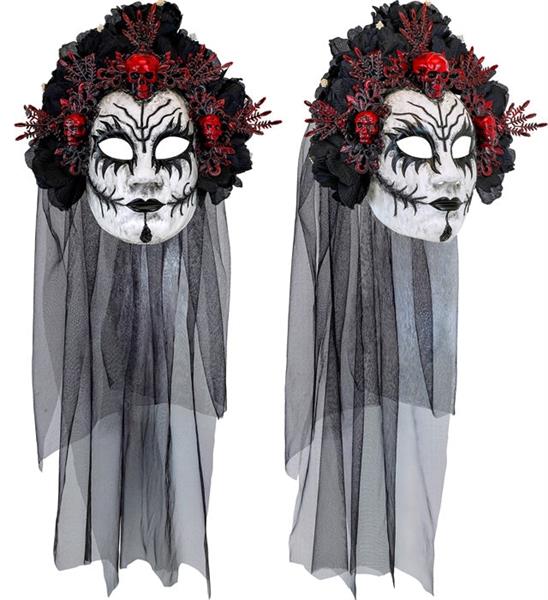 Grote foto dia de los muertos masker zwart wit sluier verzamelen overige verzamelingen