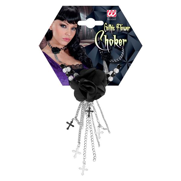 Grote foto halloween ketting zwart met roos verzamelen overige verzamelingen