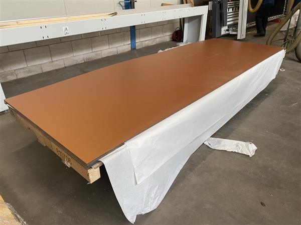 Grote foto trespa 8 mm goudbruin 64x365cm doe het zelf en verbouw hout en planken