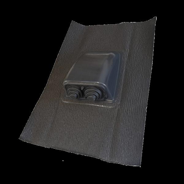 Grote foto dak doorvoer voor dubbel leidingwerk antraciet met zelfklevende kraag doe het zelf en verbouw materialen en producten