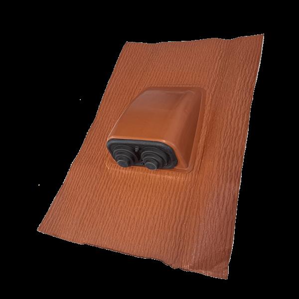 Grote foto dak doorvoer voor dubbel leidingwerk rood met zelfklevende kraag doe het zelf en verbouw materialen en producten