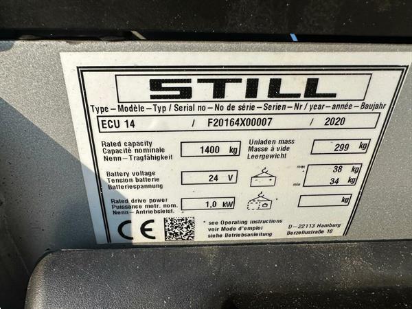 Grote foto vs 22393 elektrische compacte palletwagen still ecu14 bj2020 doe het zelf en verbouw hefwerktuigen