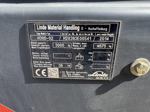Grote foto linde h30d 02 triplo 465 freelift sideshift vw diesel 2014 agrarisch heftrucks