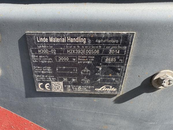 Grote foto linde h30d 02 triplo 465 freelift sideshift vw diesel 2014 agrarisch heftrucks
