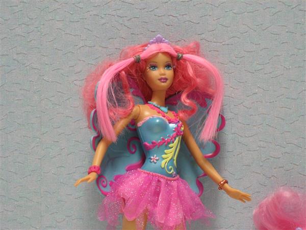 Grote foto fairytopia mermaidia barbie mattel met kinderfee kinderen en baby poppen