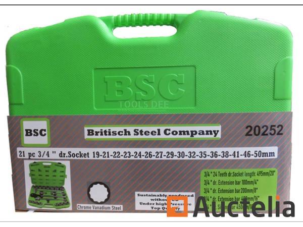 Grote foto 010278 015 21 delige doppenset 3 4 met ratel bsc doe het zelf en verbouw gereedschappen en machines