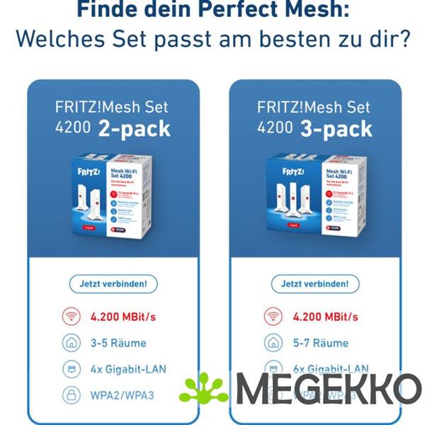 Grote foto fritz mesh set 4200 3 pack edition router computers en software netwerkkaarten routers en switches