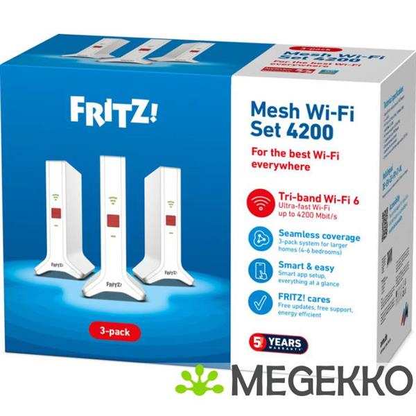 Grote foto fritz mesh set 4200 3 pack edition router computers en software netwerkkaarten routers en switches