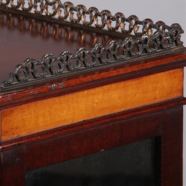 Grote foto damessecretaire met vitrine en rijk ingelegde schrijfklep no.331505 antiek en kunst overige in antiek gebruiksvoorwerpen