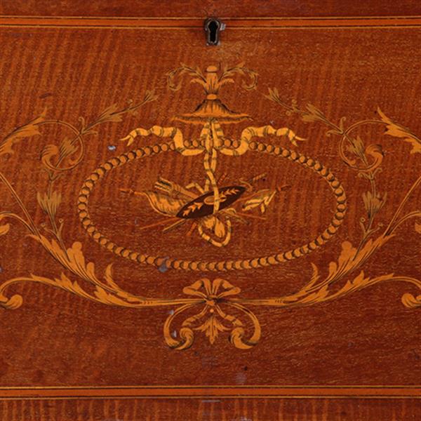 Grote foto damessecretaire met vitrine en rijk ingelegde schrijfklep no.331505 antiek en kunst overige in antiek gebruiksvoorwerpen