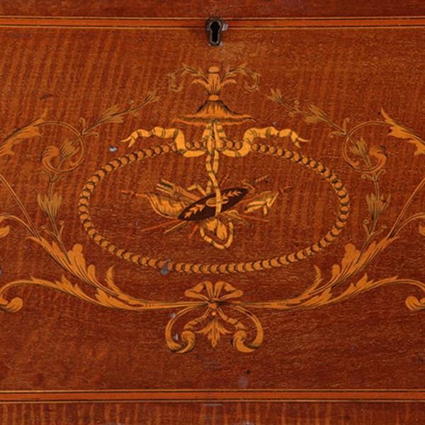 Grote foto damessecretaire met vitrine en rijk ingelegde schrijfklep no.331505 antiek en kunst overige in antiek gebruiksvoorwerpen