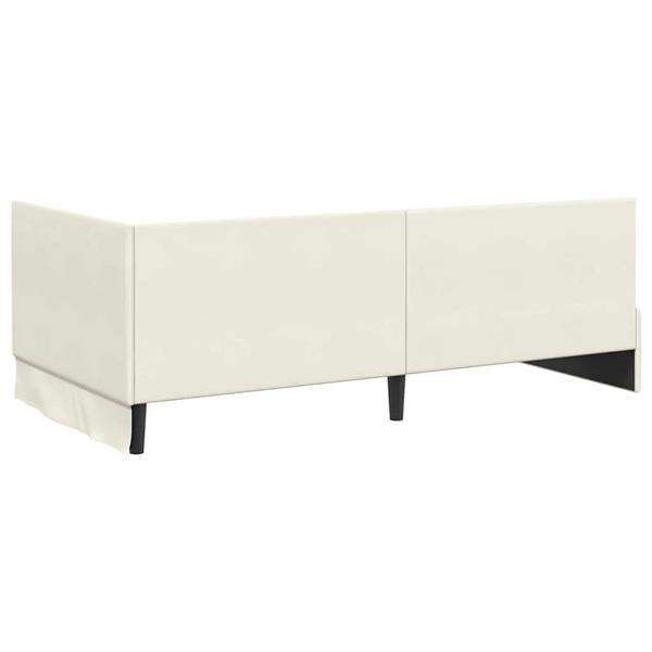 Grote foto vidaxl hoekbedframe met hoofdeinde cr me 100 x 200 cm fluweel antiek en kunst stoelen en banken