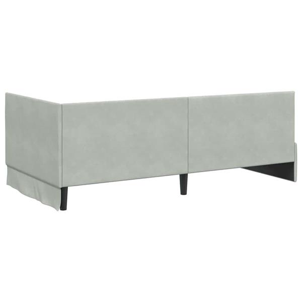 Grote foto vidaxl hoekbedframe met hoofdeinde lichtgrijs 100 x 200 cm fluweel antiek en kunst stoelen en banken