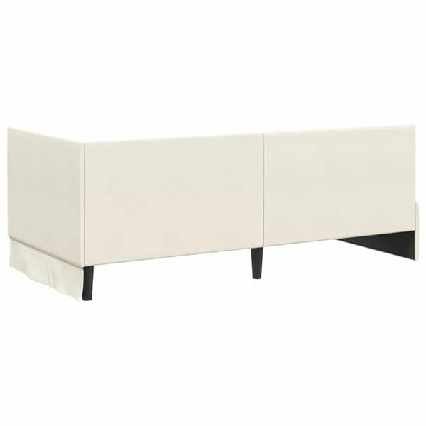 Grote foto vidaxl hoekbedframe met hoofdeinde cr me 90 x 200 cm fluweel antiek en kunst stoelen en banken