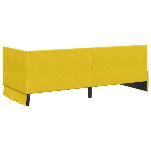 Grote foto vidaxl hoekbedframe met hoofdeinde geel 80 x 200 cm fluweel antiek en kunst stoelen en banken