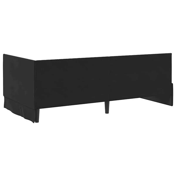 Grote foto vidaxl hoekbedframe met hoofdeinde zwart 100 x 200 cm fluweel antiek en kunst stoelen en banken