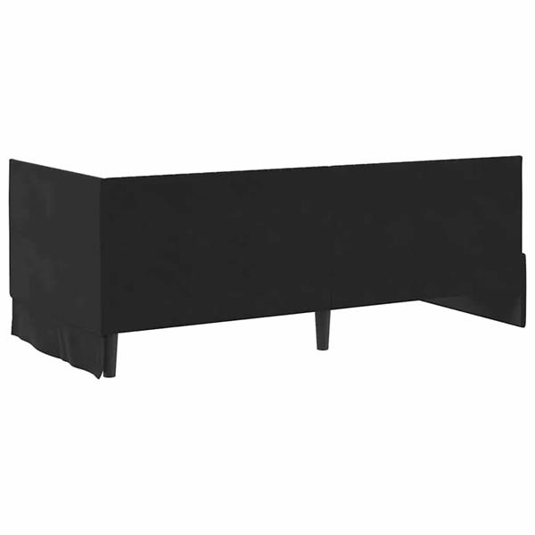 Grote foto vidaxl hoekbedframe met hoofdeinde zwart 90 x 200 cm fluweel antiek en kunst stoelen en banken