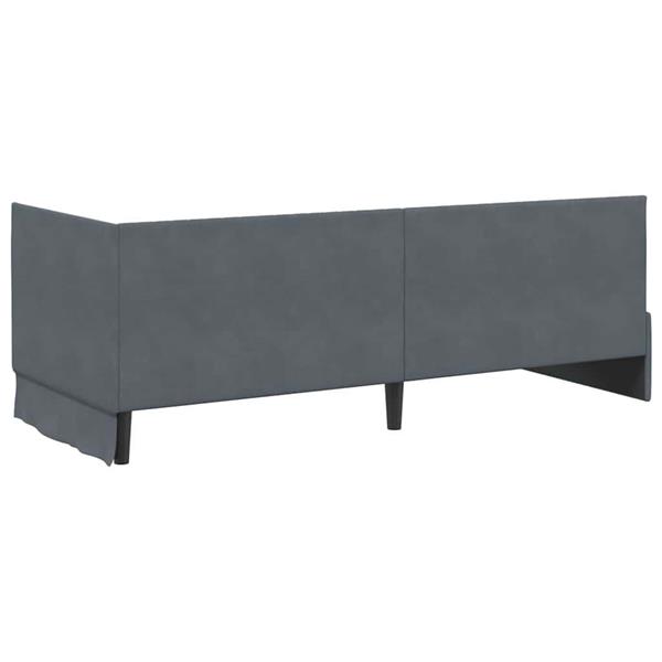 Grote foto vidaxl hoekbedframe met hoofdeinde donkergrijs 80 x 200 cm fluweel antiek en kunst stoelen en banken
