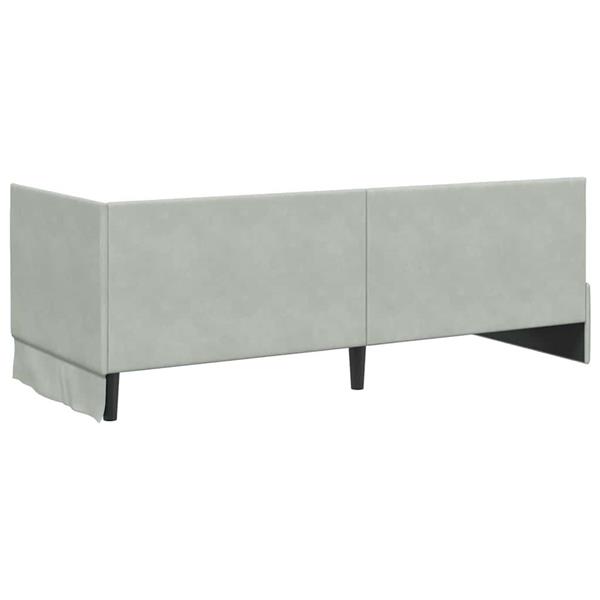 Grote foto vidaxl hoekbedframe met hoofdeinde lichtgrijs 80 x 200 cm fluweel antiek en kunst stoelen en banken