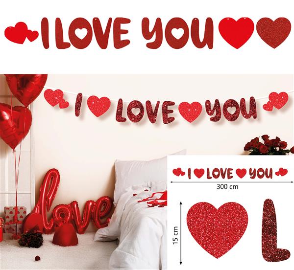 Grote foto i love you slinger 300 cm verzamelen overige verzamelingen