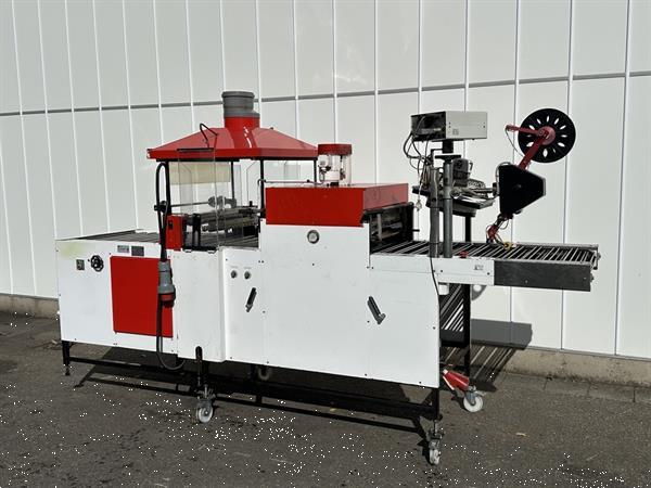 Grote foto vito combi krimpfolie verpakkingsmachine voor komkommers met etiketteermachine agrarisch tuinbouw