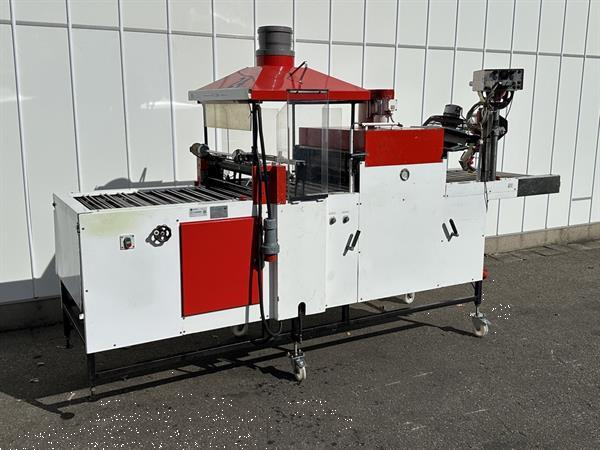 Grote foto vito combi krimpfolie verpakkingsmachine voor komkommers met etiketteermachine agrarisch tuinbouw