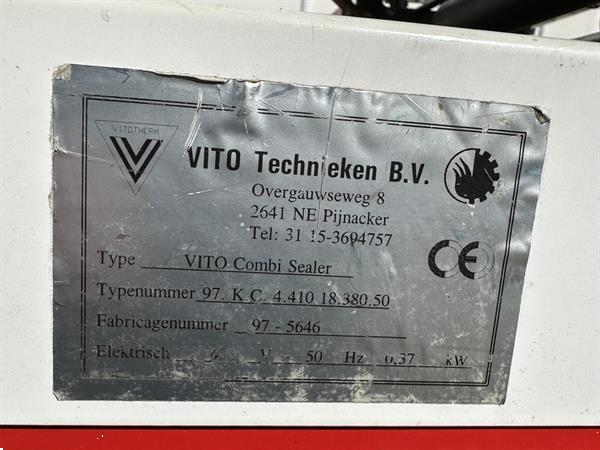 Grote foto vito combi krimpfolie verpakkingsmachine voor komkommers met etiketteermachine agrarisch tuinbouw