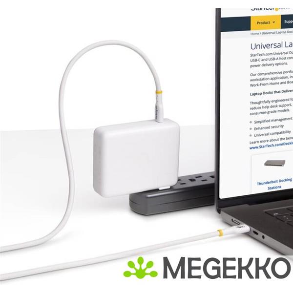 Grote foto startech.com usb2epr3mw usb kabel usb 2.0 3 m usb c wit computers en software overige computers en software