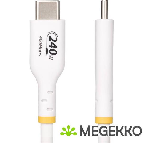 Grote foto startech.com usb2epr3mw usb kabel usb 2.0 3 m usb c wit computers en software overige computers en software