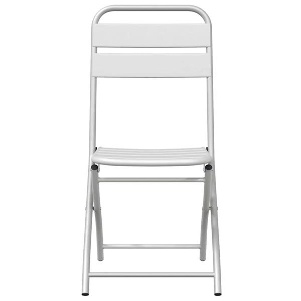 Grote foto vidaxl tuin opvouwbare stoel 2 pcs wit 55 x 56.5 x 91cm staal tuin en terras tuinmeubelen