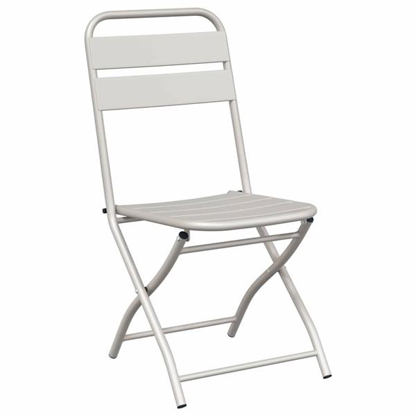 Grote foto vidaxl tuin opvouwbare stoel 2 pcs beige 55 x 56.5 x 91cm staal tuin en terras tuinmeubelen