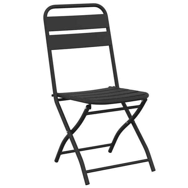 Grote foto vidaxl tuin opvouwbare stoel 2 pcs antraciet 55 x 56.5 x 91cm staal tuin en terras tuinmeubelen