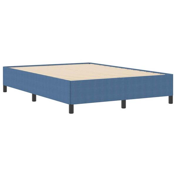 Grote foto vidaxl bedframe blauw 160 x 200 cm katoenen stof antiek en kunst stoelen en banken