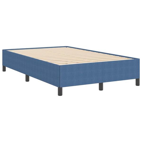 Grote foto vidaxl bedframe blauw 120 x 200 cm katoenen stof antiek en kunst stoelen en banken