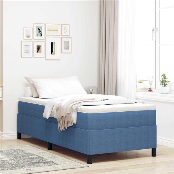 Grote foto vidaxl bedframe blauw 80 x 200 cm katoenen stof antiek en kunst stoelen en banken