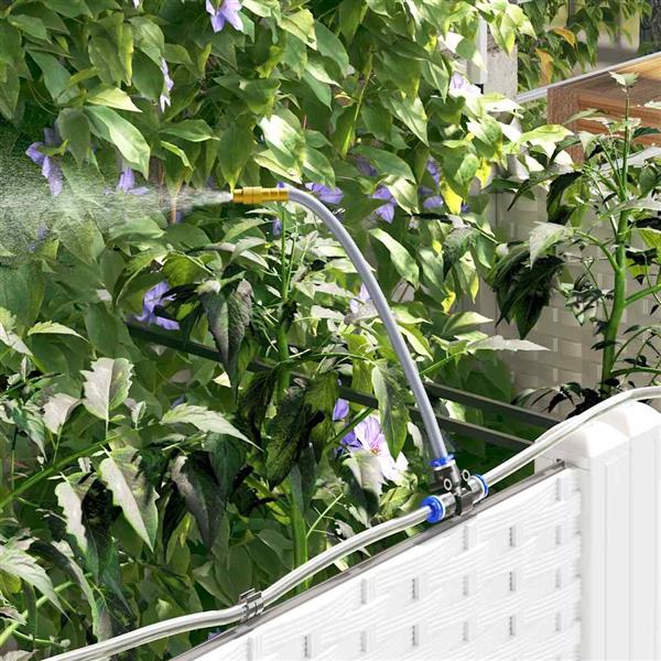 Grote foto vidaxl tuinplantbakken wit 40 x 40 x 142 cm staal tuin en terras overige tuin en terras