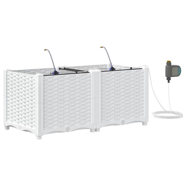 Grote foto vidaxl tuinplantbakken wit 80 x 40 x 37.5 cm staal tuin en terras overige tuin en terras