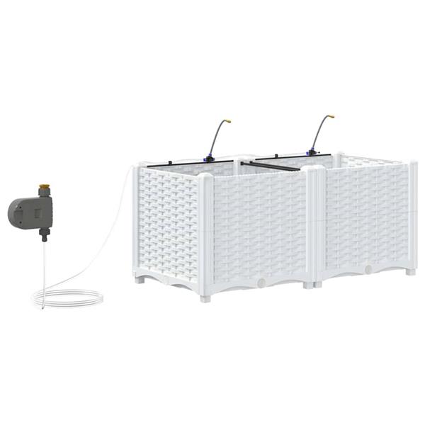 Grote foto vidaxl tuinplantbakken wit 80 x 40 x 37.5 cm staal tuin en terras overige tuin en terras