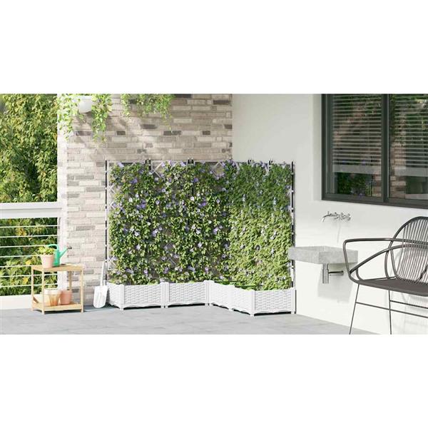 Grote foto vidaxl tuindruppel met trellis 5 pcs wit 120 x 120 x 125 5 cm pp tuin en terras overige tuin en terras