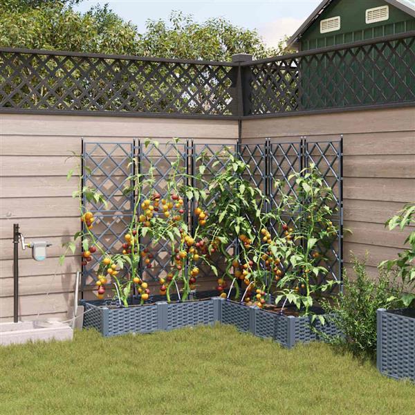 Grote foto vidaxl tuinplantbakken lichtgrijs 120 x 120 x 126 cm staal tuin en terras overige tuin en terras