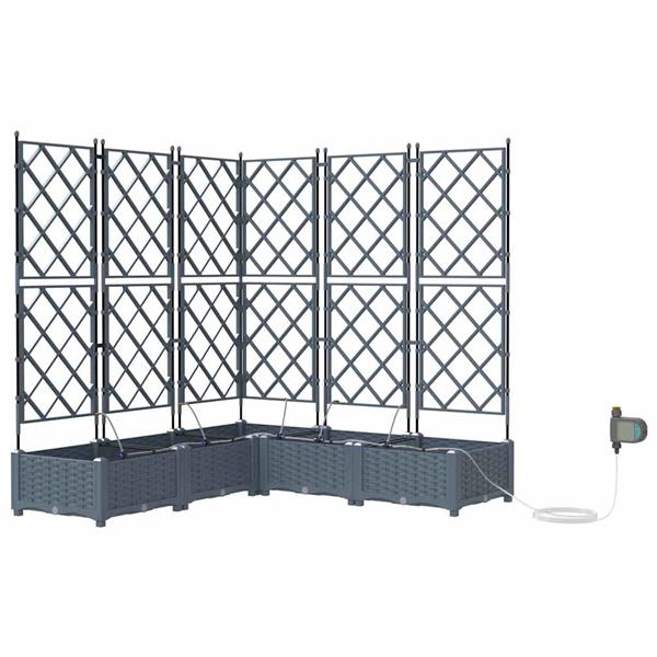 Grote foto vidaxl tuinplantbakken lichtgrijs 120 x 120 x 126 cm staal tuin en terras overige tuin en terras