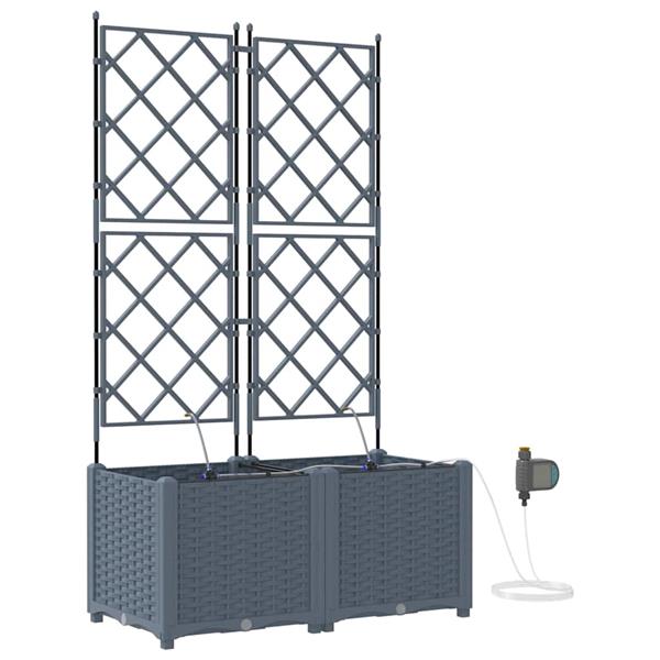 Grote foto vidaxl tuinplantbakken lichtgrijs 80 x 40 x 142 cm staal tuin en terras overige tuin en terras