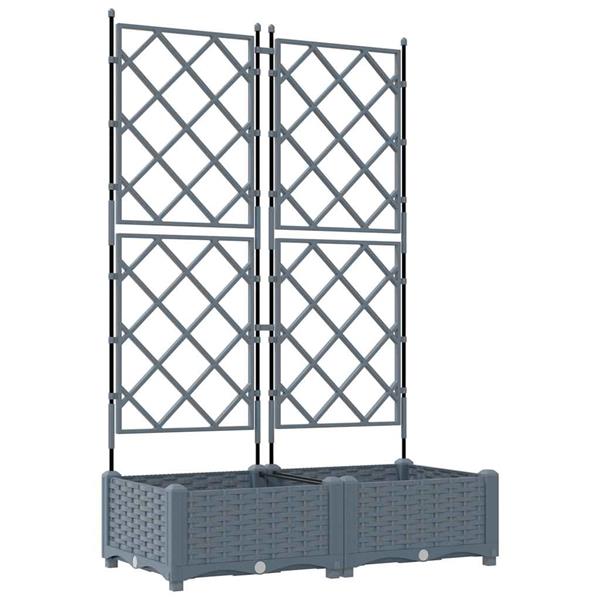 Grote foto vidaxl tuindruppel met trellis 2 pcs lichtgrijs 80 x 40 x 125 5 cm pp tuin en terras overige tuin en terras