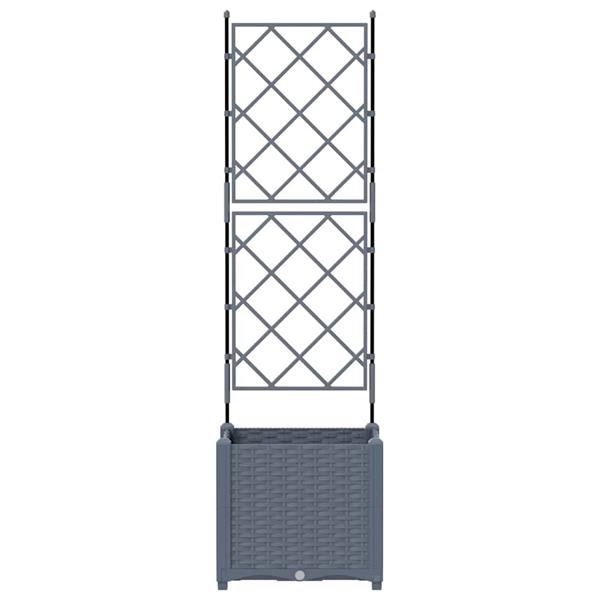 Grote foto vidaxl tuindruppel met trellis lichtgrijs 40 x 40 x 143 cm pp tuin en terras overige tuin en terras