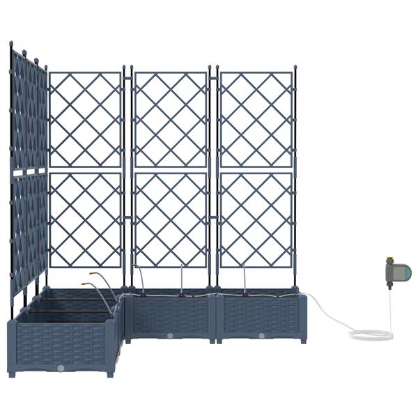 Grote foto vidaxl tuinplantbakken grijs 120 x 120 x 126 cm staal tuin en terras overige tuin en terras