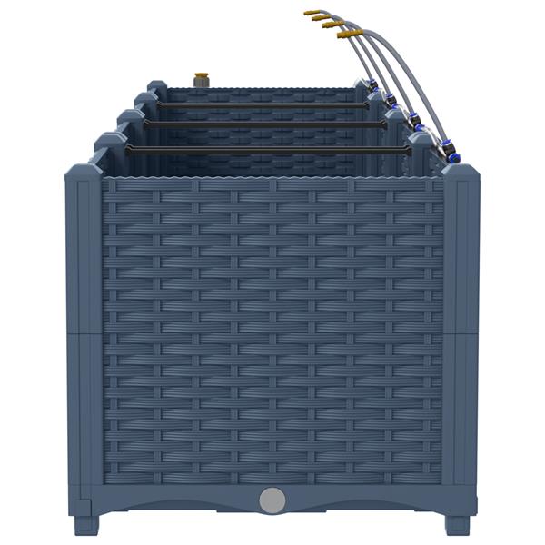 Grote foto vidaxl tuinplantbakken grijs 160 x 40 x 37.5 cm staal tuin en terras overige tuin en terras