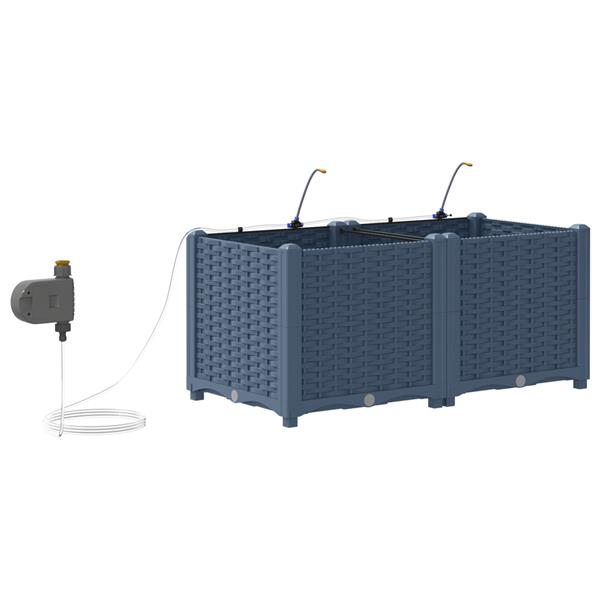 Grote foto vidaxl tuinplantbakken grijs 80 x 40 x 37.5 cm staal tuin en terras overige tuin en terras